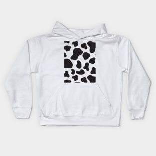 Cow Print, Cow Dots, Black And White Animal Pattern Kids Hoodie